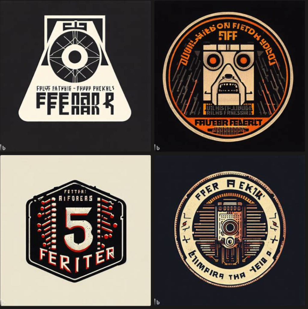 series of ai generated logos, set 6 of 6