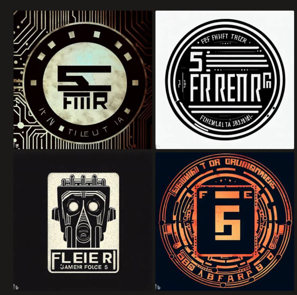 series of ai generated logos, set 5 of 6