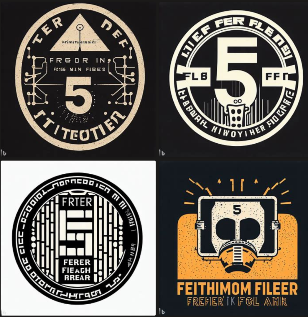 series of ai generated logos, set 4 of 6