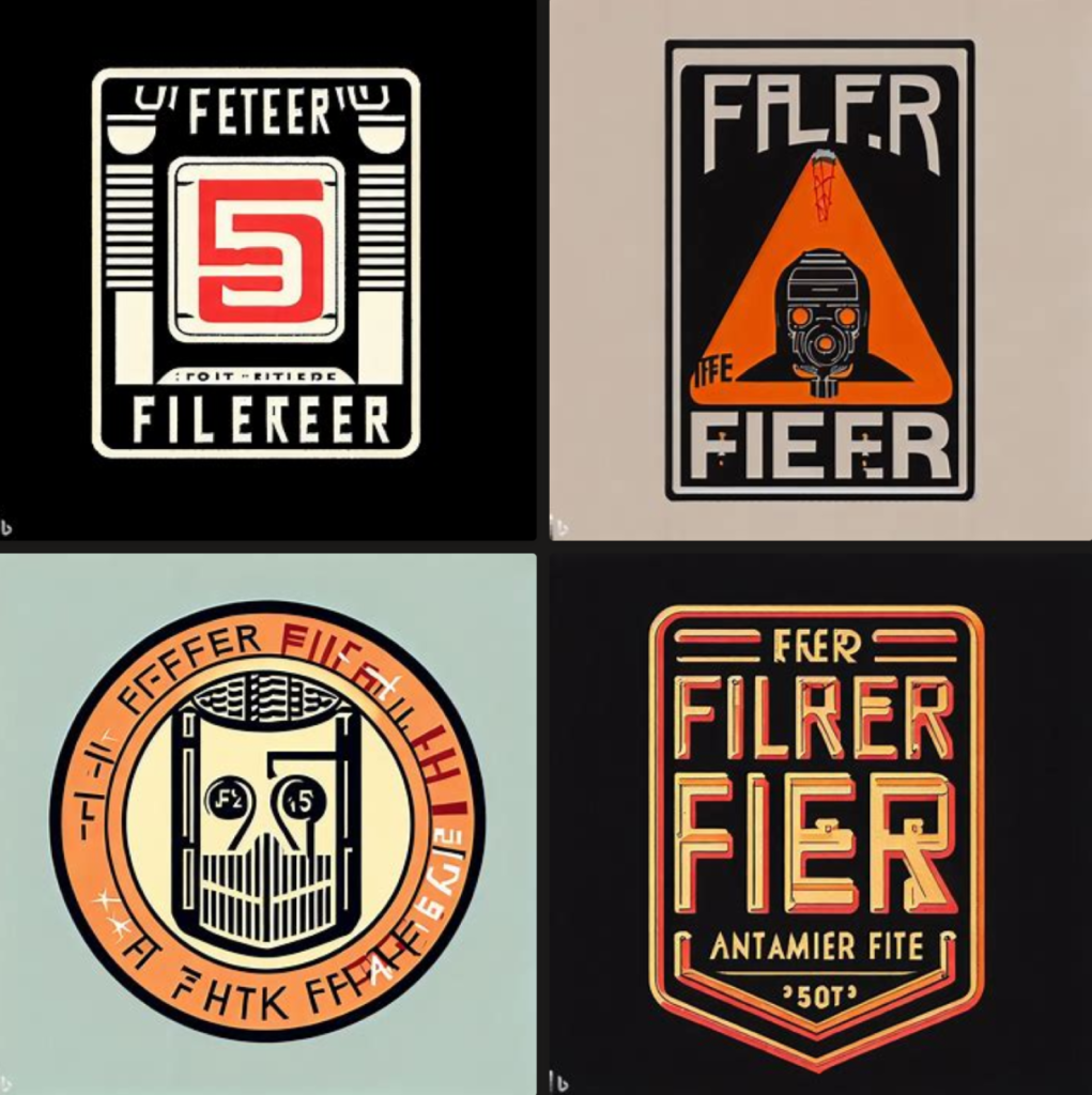 series of ai generated logos, set 2 of 6