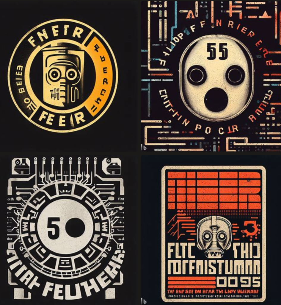 series of ai generated logos, set 1 of 6